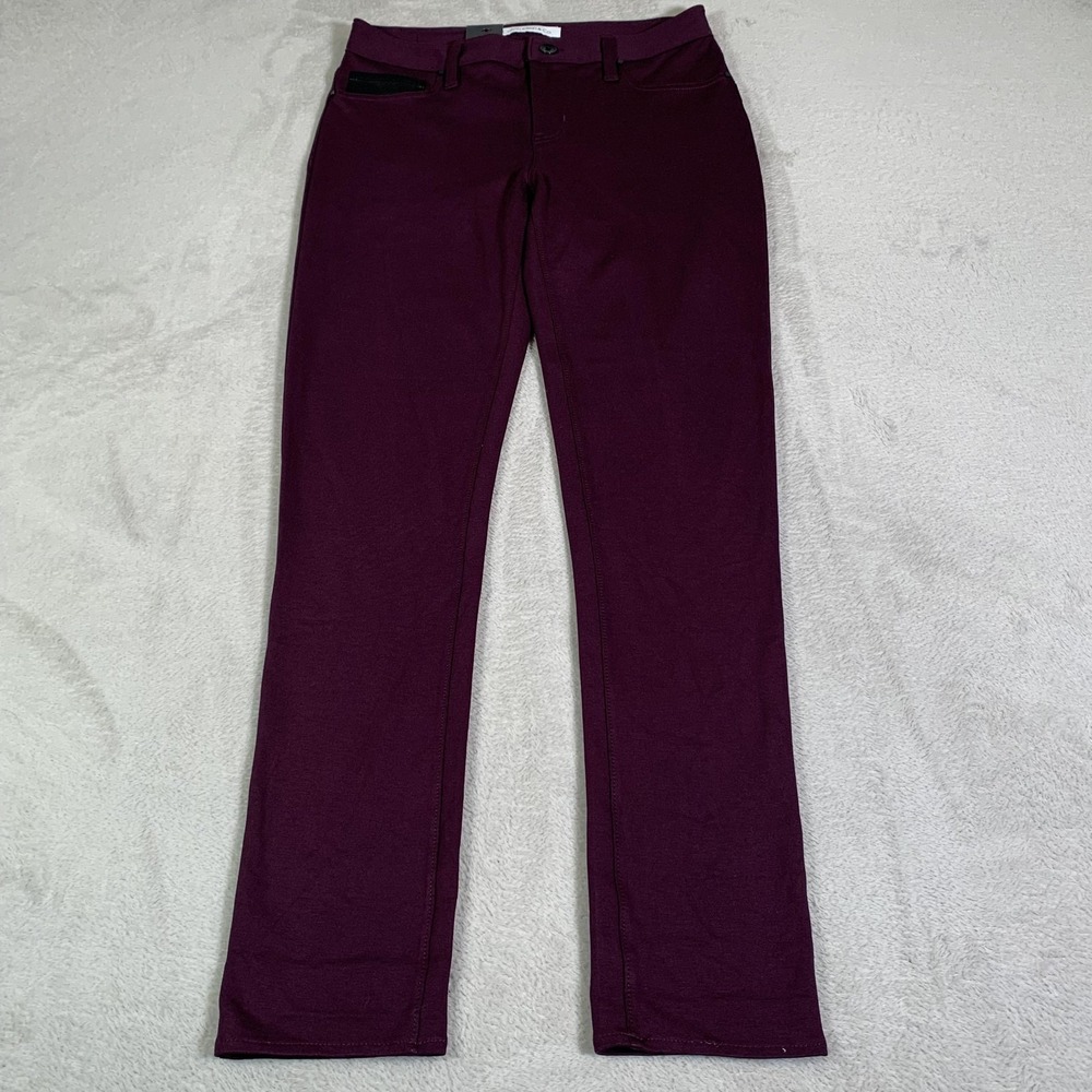 Calvin Klein & Co Pants Womens 6 Purple Maroon‎ Ponte Stretch Slim Jegging NEW